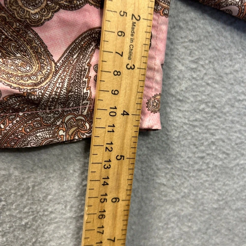 Swim Trunks Mens Medium Pink Brown Paisley Drawstring Mesh Lined Beach Shorts